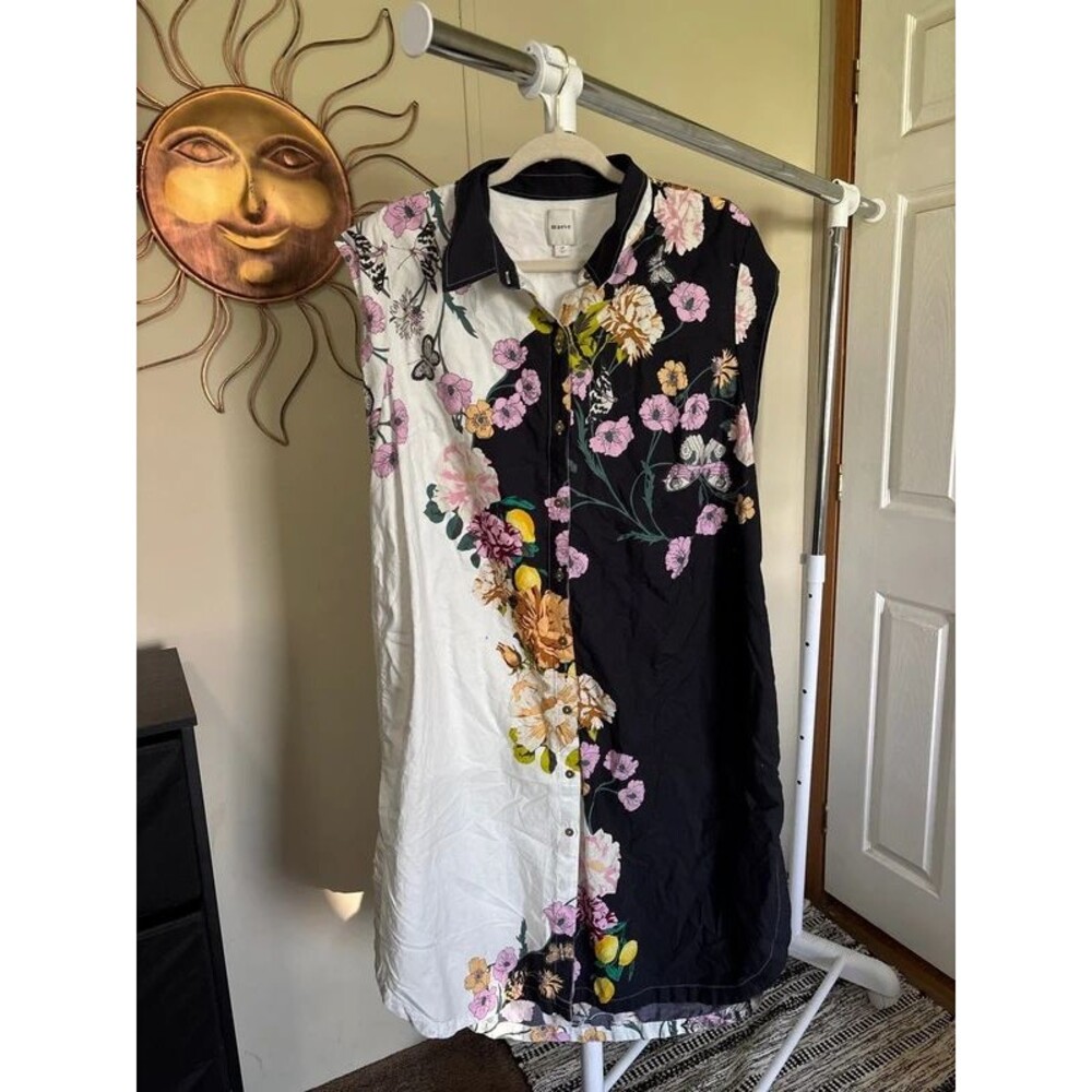 Anthropologie Maeve button front cotton dress LP